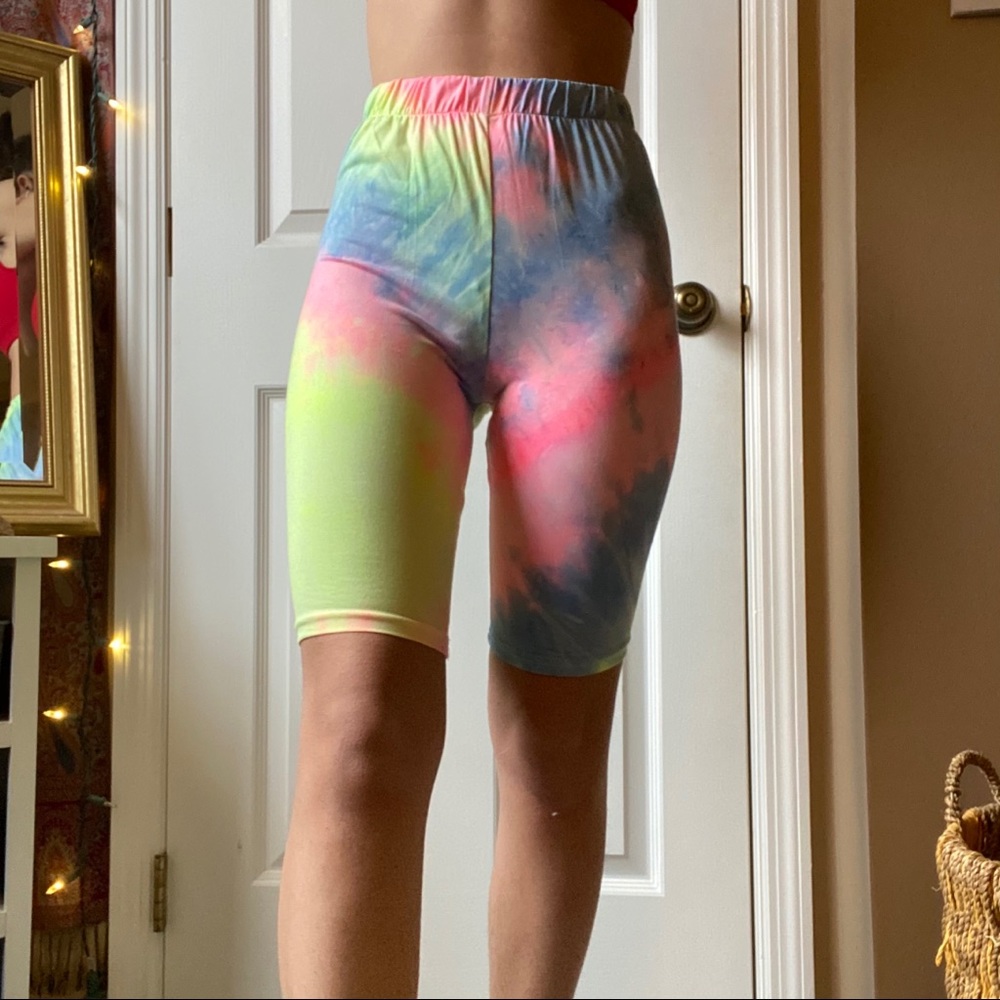 Rainbow TieDye Biker Shorts!